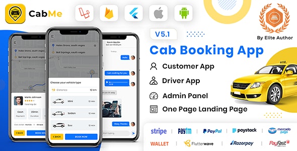 CabME - Flutter Complete Taxi app | Taxi Booking Solution - CodeCanyon Item for Sale